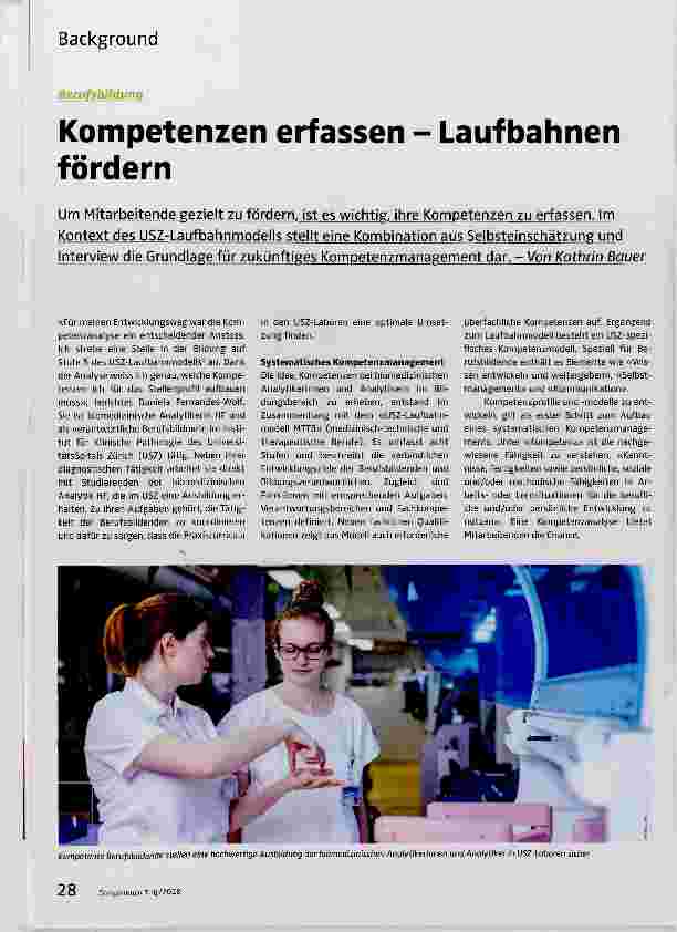 Vorschauseite 1: Kompetenzen erfassen Laufbahnen fördern
