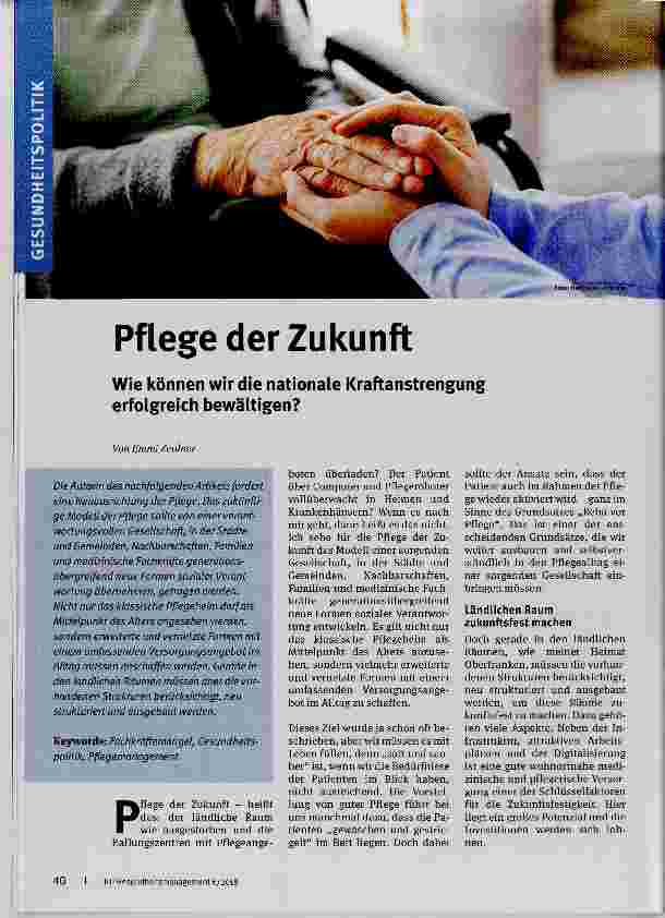 Vorschauseite 1: Pflege der Zukunft