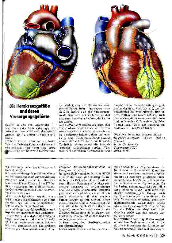 Vorschauseite 2: Psychologische Aspekte bei der stationären Betreuung von Patienten mit Herz-Kreislauf-Krankheiten 1. Teil