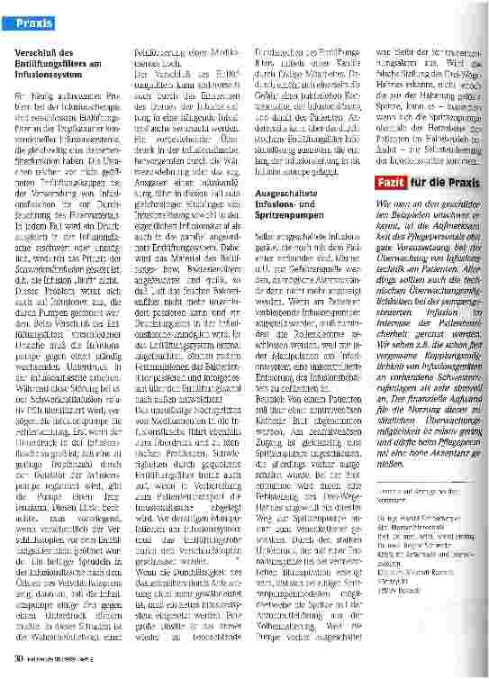 Vorschauseite 3: (Un-) Sicherheit beim Umgang mit Infusionstechnik