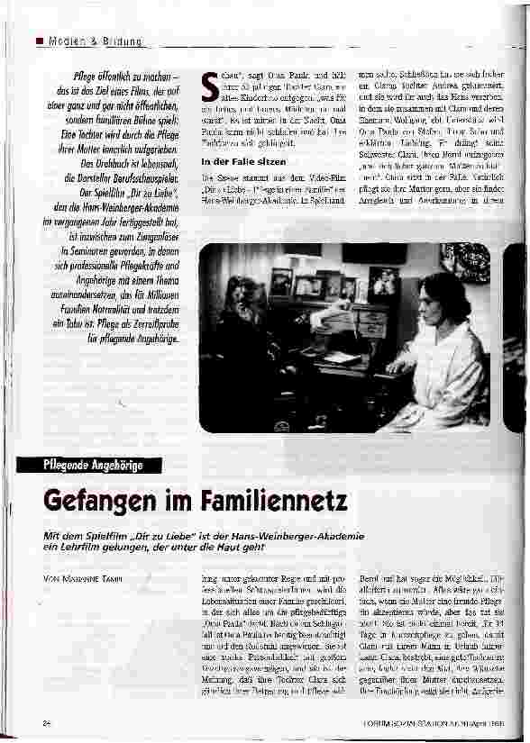 Vorschauseite 1: Gefangen im Familiennetz Pflegende Angehörige