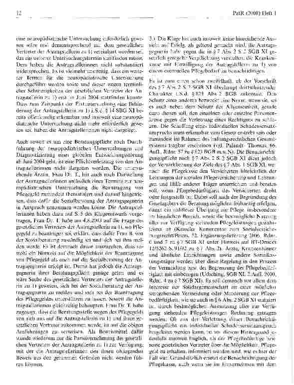 Vorschauseite 3: Benachrichtigungspflicht eines Arztes bei sich abzeichnender oder festgestellter Pflegebedürftigkeit eines Patienten