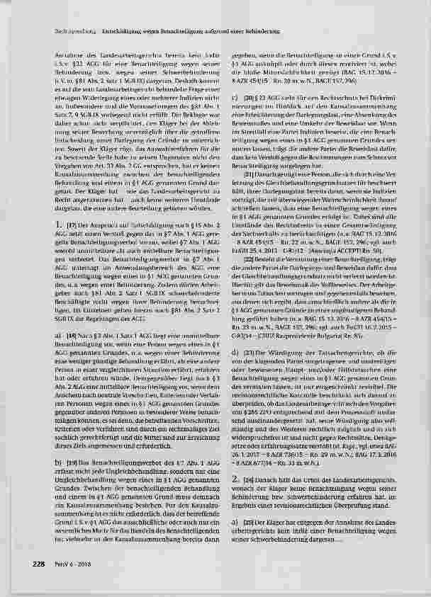 Vorschauseite 3: Entschädigung wegen Benachteiligung aufgrund einer Behinderung