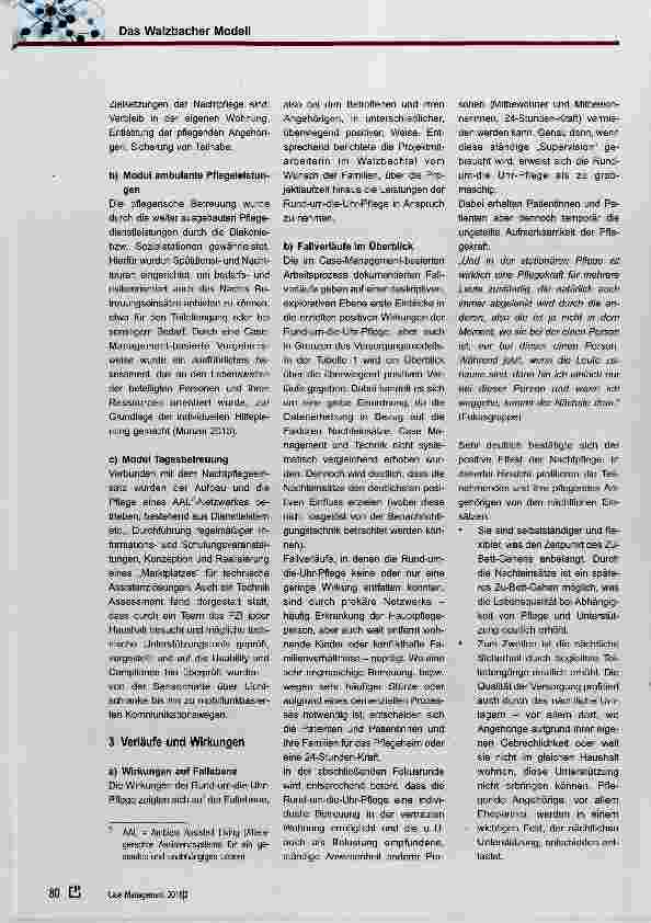 Vorschauseite 2: Das Walzbachtaler Modell: Ambulante Rund-um-die-Uhr-Betreuung für pflegebedürftige Menschen auf der Grundlage Case-Management-basierter Arbeitsweise