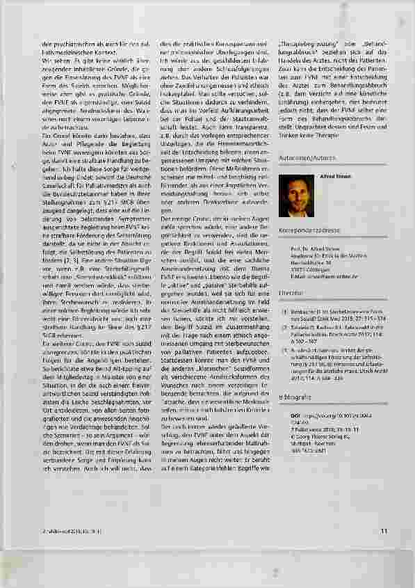 Vorschauseite 2: Pro: Freiwilliger Verzicht auf Nahrung und Flüssigkeit als Suizid?