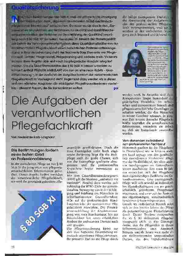 Vorschauseite 1: Die Aufgaben der verantwortlichen Pflegefachkraft