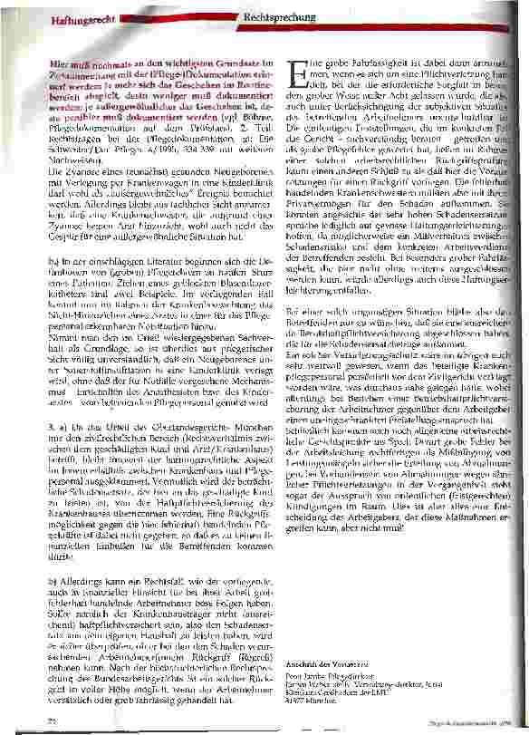 Vorschauseite 3: Grober Pflegefehler im Rahmen der Krankenbeobachtung