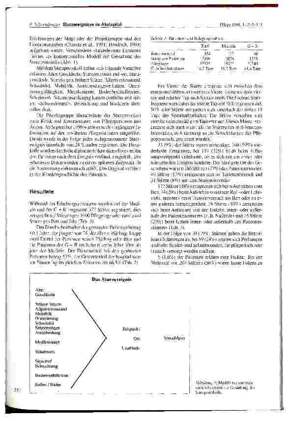 Vorschauseite 3: Häufigkeit und Umstände von Sturzereignissen im Akutspital : Eine Pilotstudie