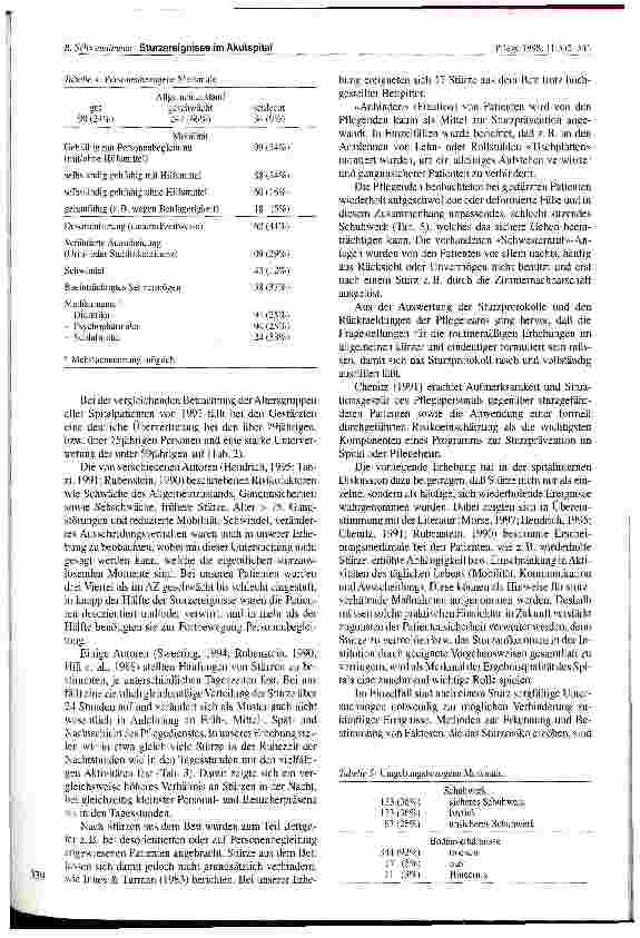 Vorschauseite 5: Häufigkeit und Umstände von Sturzereignissen im Akutspital : Eine Pilotstudie