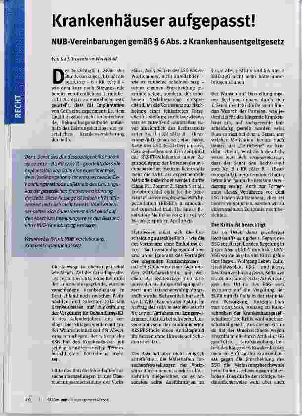 Vorschauseite 1: Krankenhäuser aufgepasst!