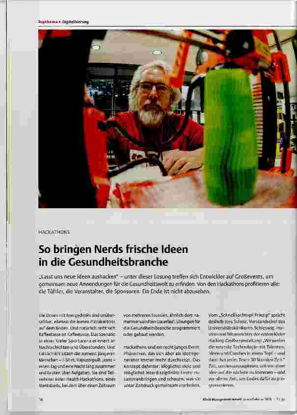 Vorschauseite 1: So bringen Nerds frische Ideen in die Gesundheitsbranche