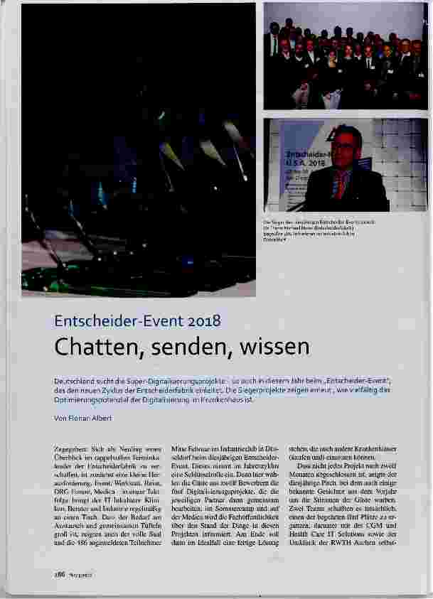 Vorschauseite 1: Entscheider-Event 2018 Chatten, senden, wissen