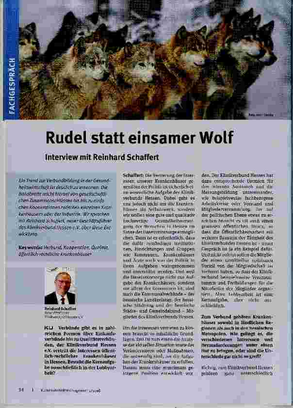 Vorschauseite 1: Rudel statt einsamer Wolf