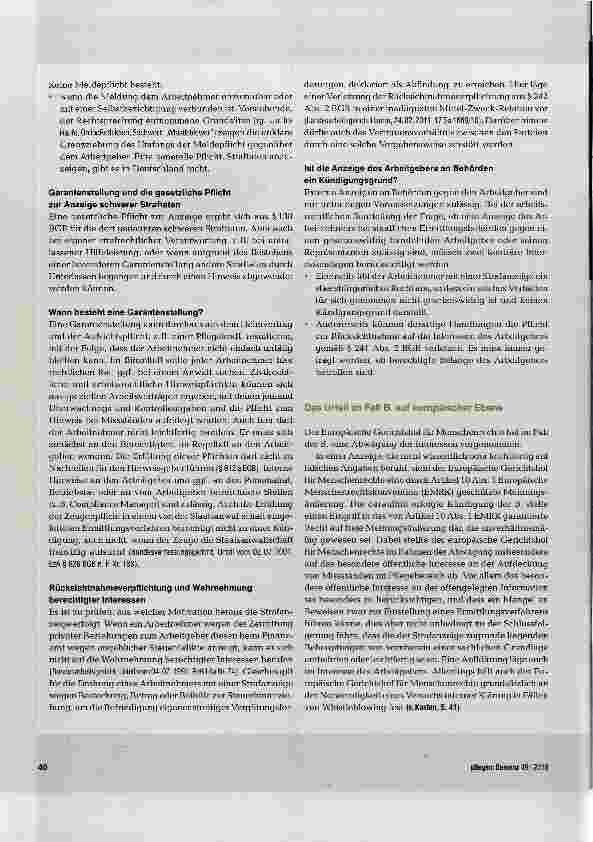 Vorschauseite 3: Dürfen Angestellte Missstände im Betrieb anpangern?