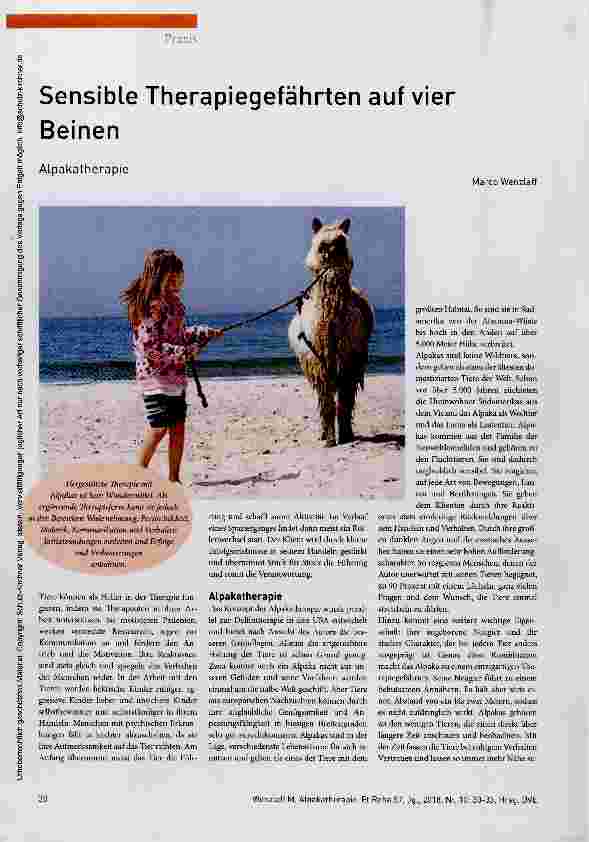 Vorschauseite 1: Sensible Therapiegefährten auf vier Beinen