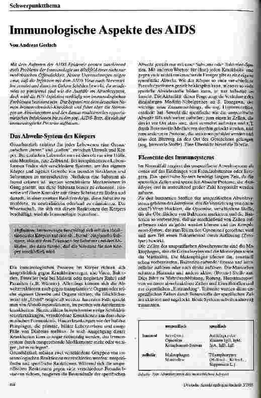 Vorschauseite 1: Immunologische Aspekte des AIDS