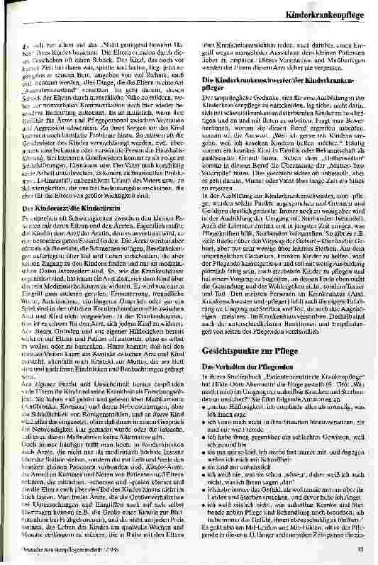 Vorschauseite 2: Der Umgang mit schwerkranken und sterbenden Kindern