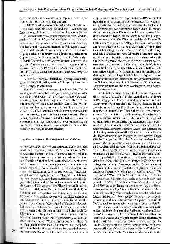 Vorschauseite 3: Selbständig angebotene Pflege und Gesundheitsförderung - eine Zukunftsvision?