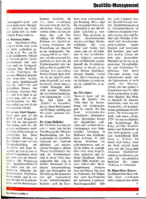 Vorschauseite 6: Brauchen wir einen Ärzte-TÜV?