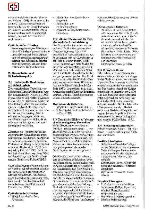 Vorschauseite 3: Schichtarbeit und Gesundheit