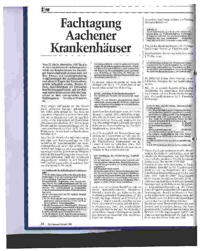 Vorschauseite 1: Fachtagung Aachener Krankenhäuser