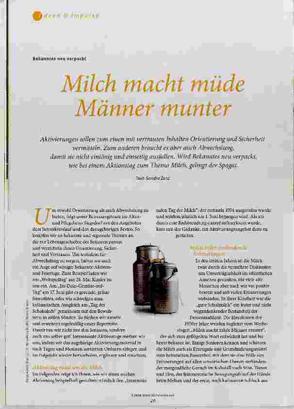 Vorschauseite 1: Milch macht müde Männer munter