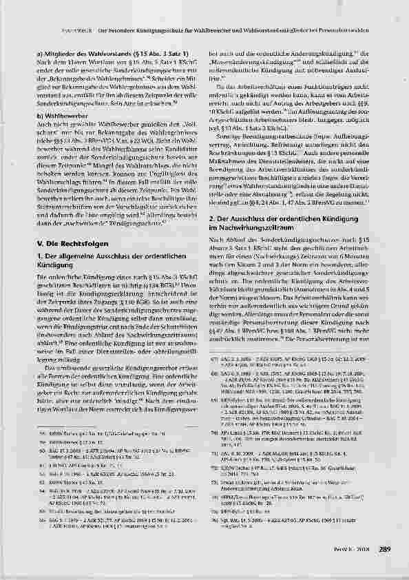 Vorschauseite 6: Der besondere Kündigungsschutz für Wahlbewerber und Wahlvorstandsmitglieder bei Personalratswahlen