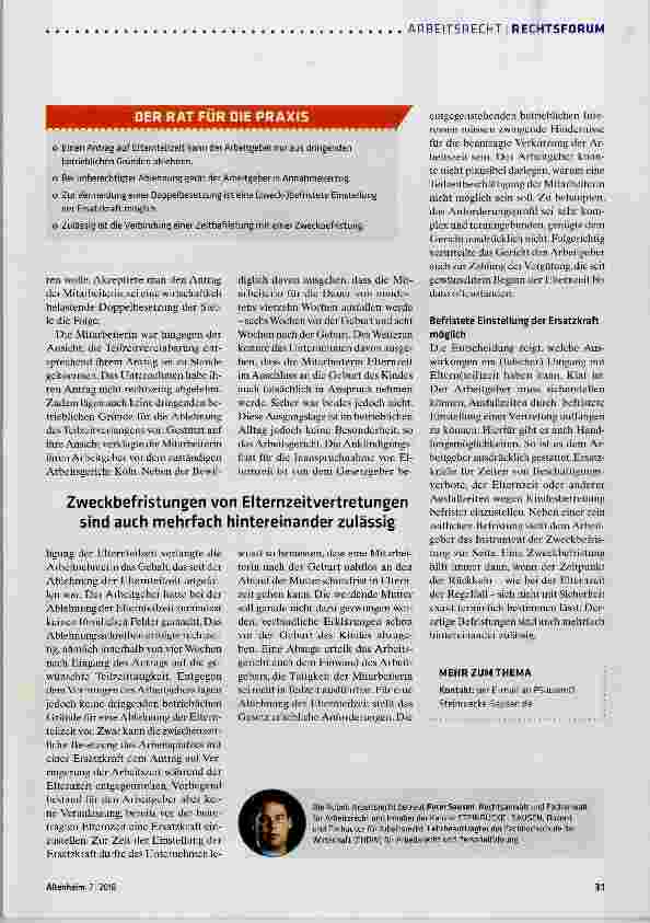 Vorschauseite 2: Fallstricke bei der Elternteilzeit