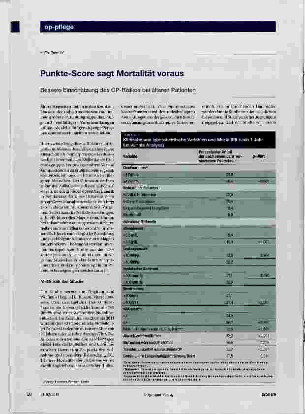 Vorschauseite 1: Punkte-Score sagt Mortalität voraus