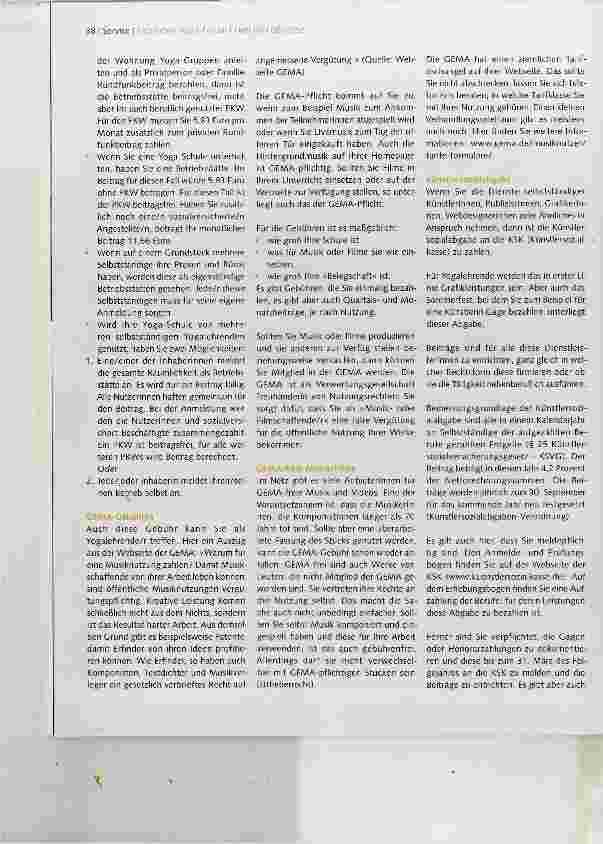 Vorschauseite 2: Rundfunkgebühr GEMA Künstlersozialabgabe