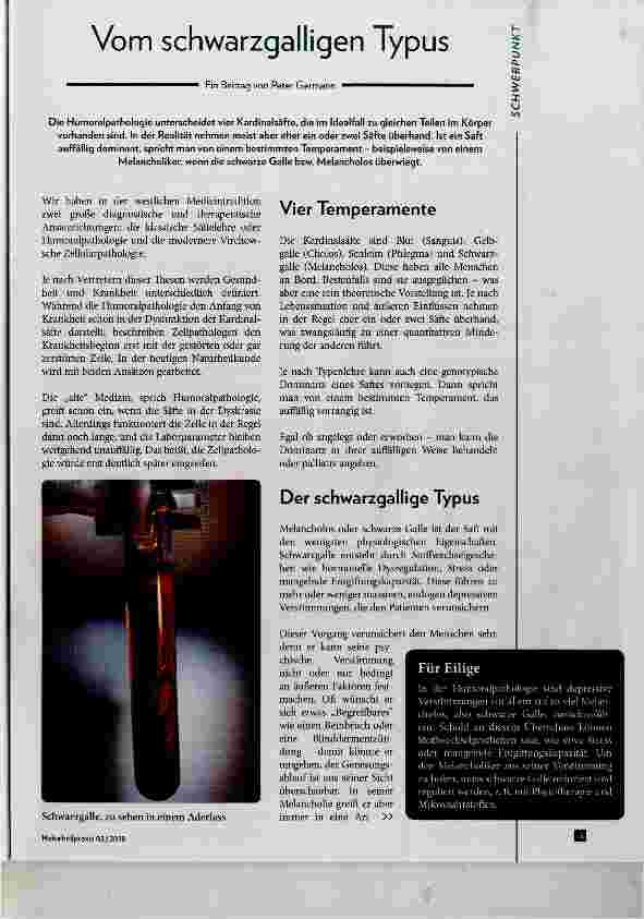 Vorschauseite 1: Vom schwarzgalligen Typus