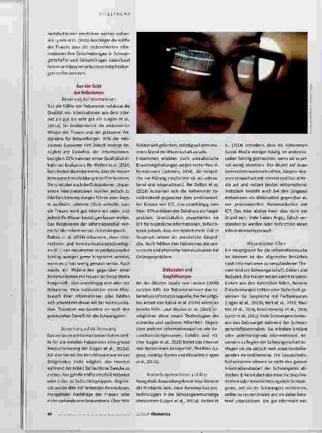 Vorschauseite 3: Die Informationsquelle Internet fordert die Hebammen