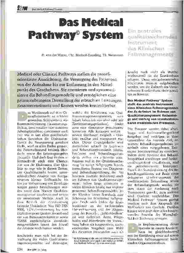 Vorschauseite 1: Das Medical Pathway System