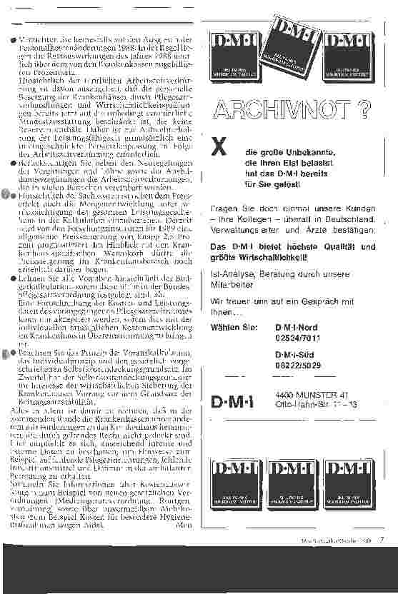 Vorschauseite 6: Budgetund Pflegesatzverhandlungen 1988/89 Krankenhaus-individuelle Strategie gefordert