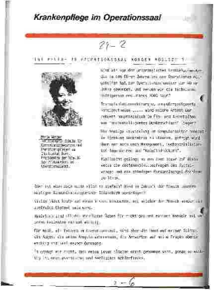 Vorschauseite 1: Ist Pflege im Operationssaal morgen möglich?