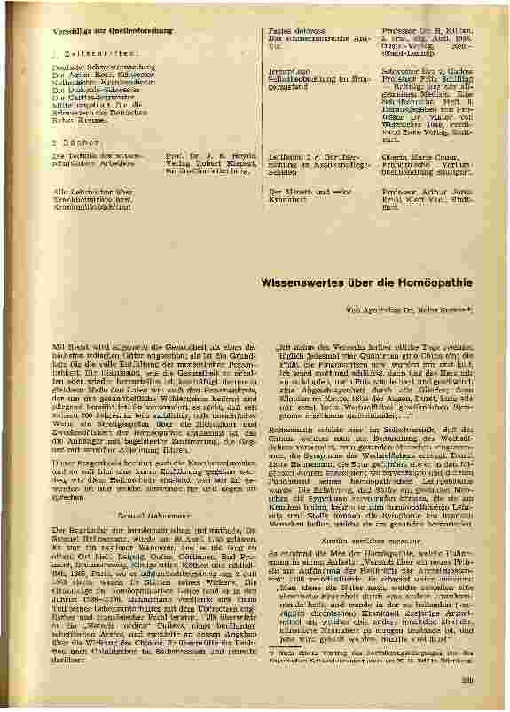 Vorschauseite 1: Wissenswertes über die Homöopathie