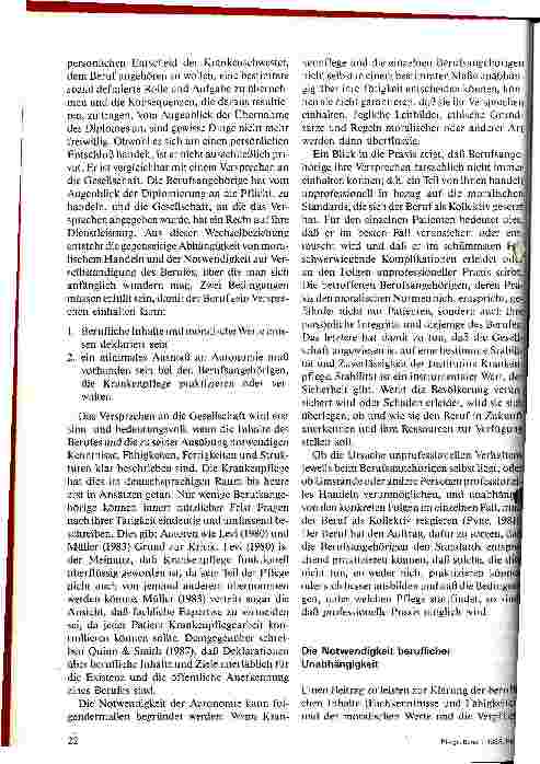 Vorschauseite 3: Moralisches Handeln und berufliche Unabhängigkeit in der Krankenpflege
