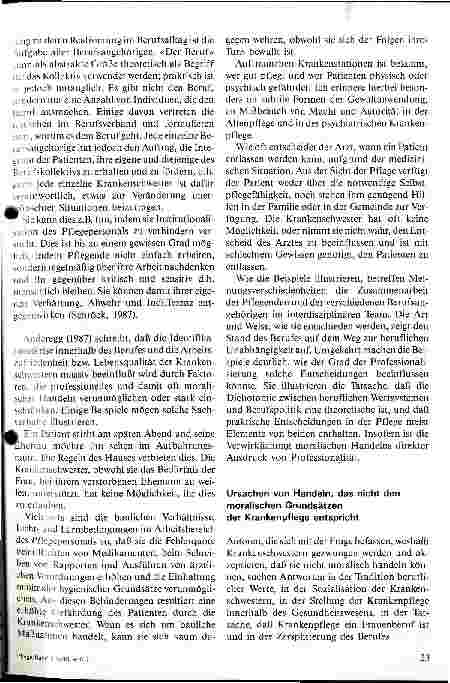 Vorschauseite 4: Moralisches Handeln und berufliche Unabhängigkeit in der Krankenpflege