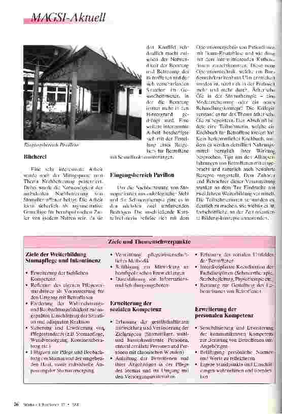 Vorschauseite 2: Ein Konzept setzt sich durch Weiterbildung Stoma und Inkontinenz der Ev. Fortbildungsstätte Dornstadt