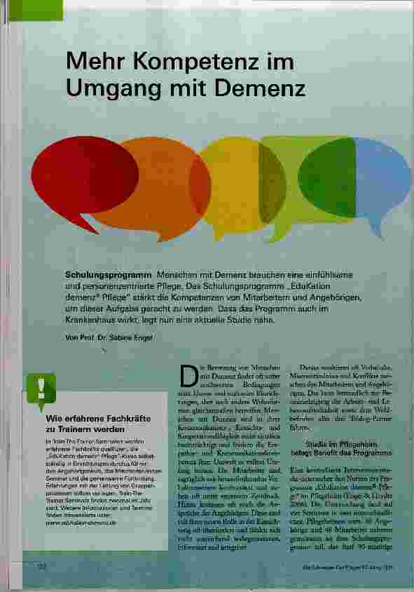 Vorschauseite 1: Mehr Kompetenz im Umgang mit Demenz