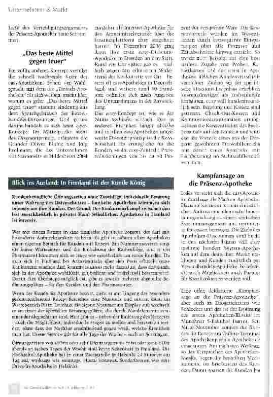 Vorschauseite 2: Der Apothekenmarkt am Beginn der Zukunft