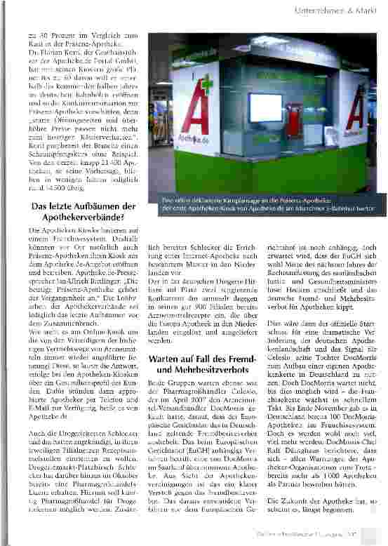 Vorschauseite 3: Der Apothekenmarkt am Beginn der Zukunft