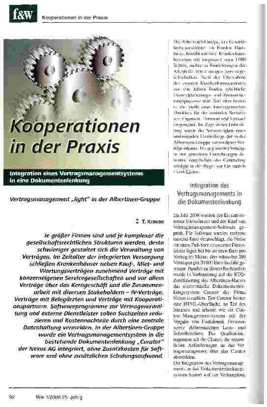 Vorschauseite 1: Kooperationen in der Praxis