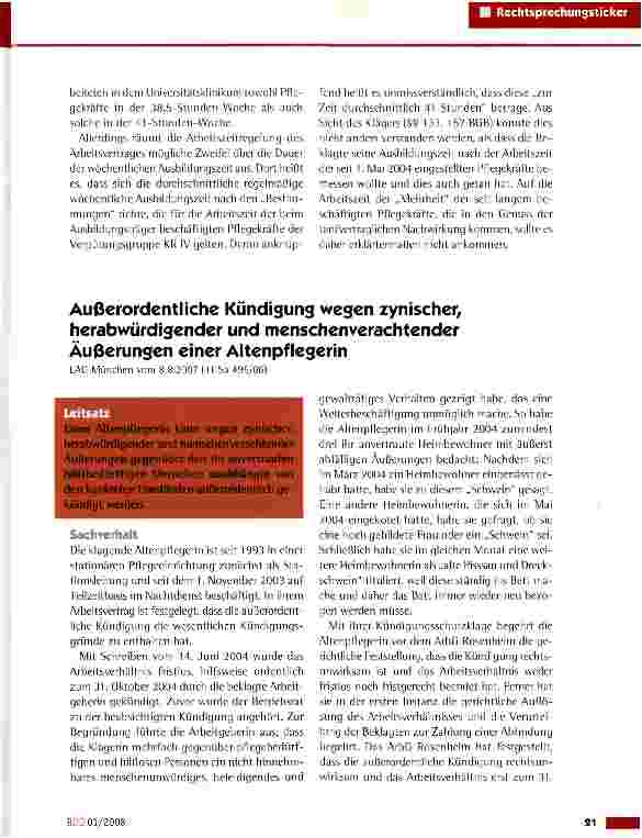 Vorschauseite 3: Dauer der wöchentlichen Ausbildungszeit eines Gesundheitsund Krankenpflegeschülers