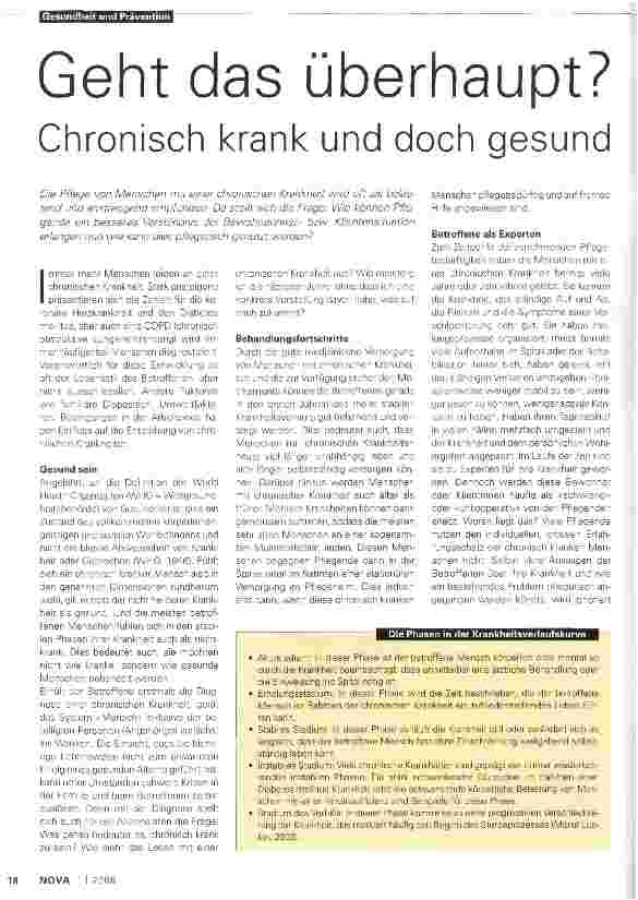 Vorschauseite 1: Geht das überhaupt? Chronisch krank und doch gesund