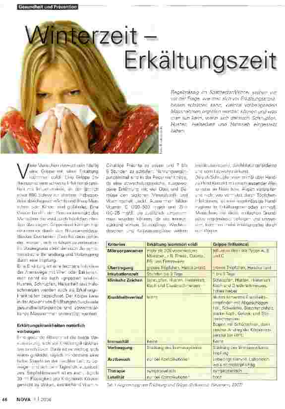 Vorschauseite 1: Winterzeit-Erkältungszeit