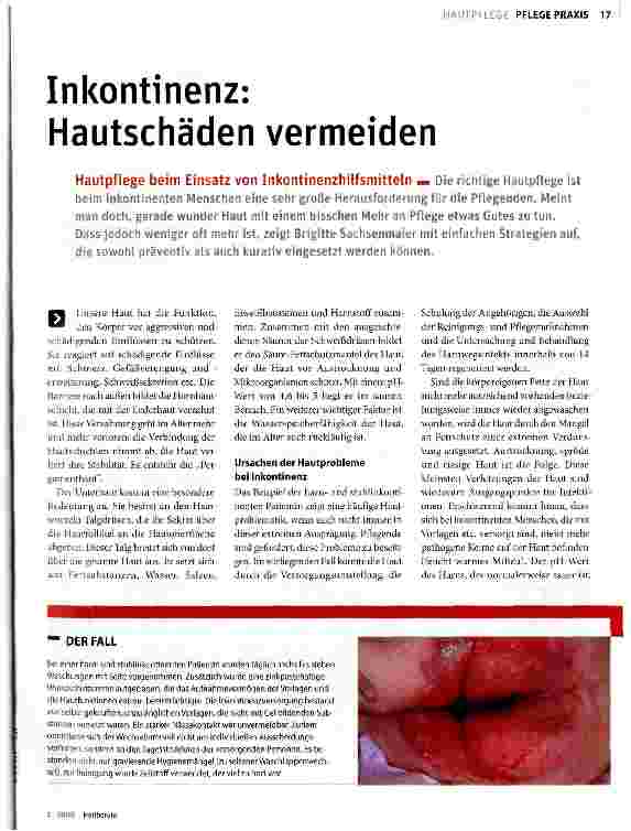 Vorschauseite 1: Inkontinenz: Hautschäden vermeiden