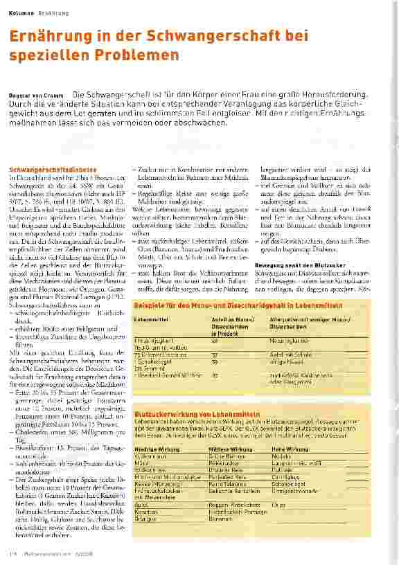 Vorschauseite 1: Ernährung in der Schwangerschaft bei speziellen Problemen