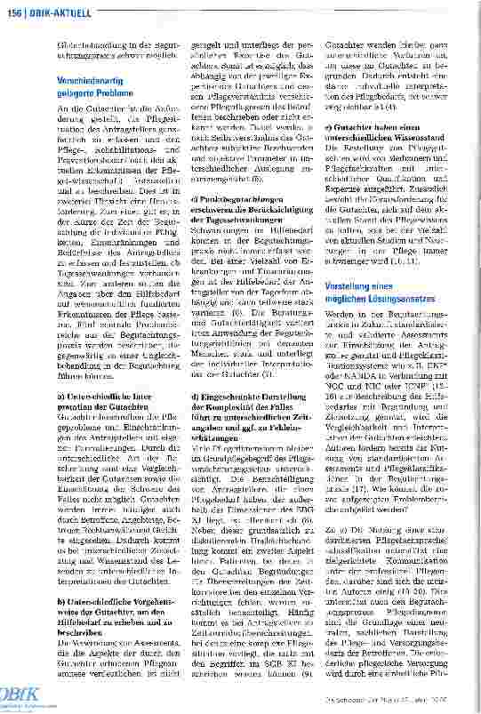 Vorschauseite 2: Standardisierte Pflegediagnosen bestimmen die Zukunft der Pflegebegutachtung