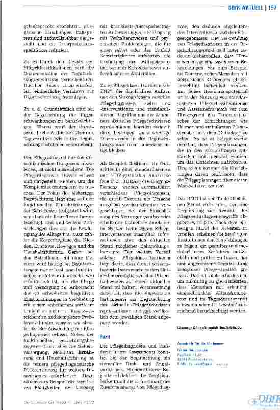 Vorschauseite 3: Standardisierte Pflegediagnosen bestimmen die Zukunft der Pflegebegutachtung